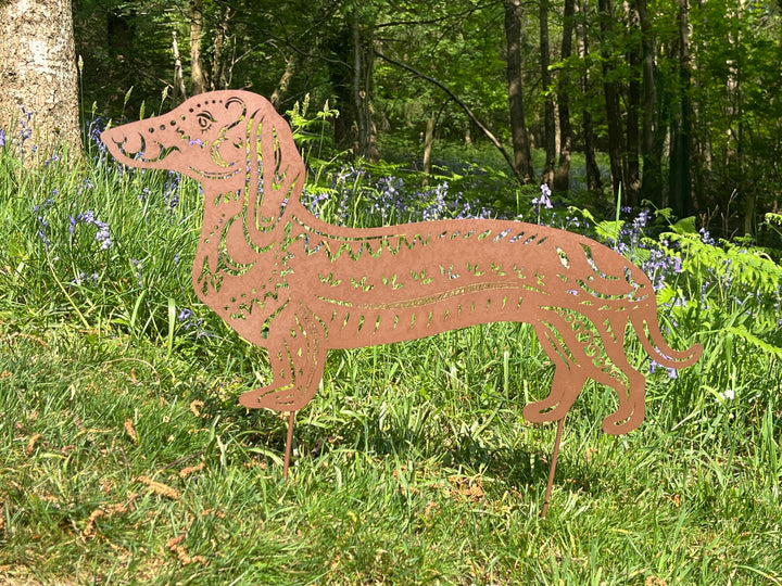 Rusty Dachshund on a Stake