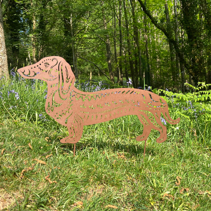 Rusty Dachshund on a Stake