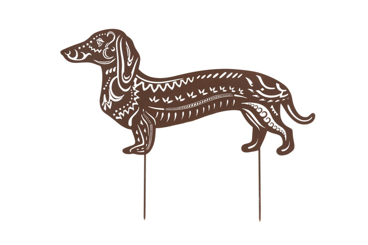 Rusty Dachshund on a Stake