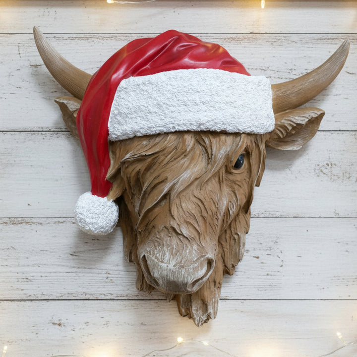 Highland Cow Christmas Wall Decoration