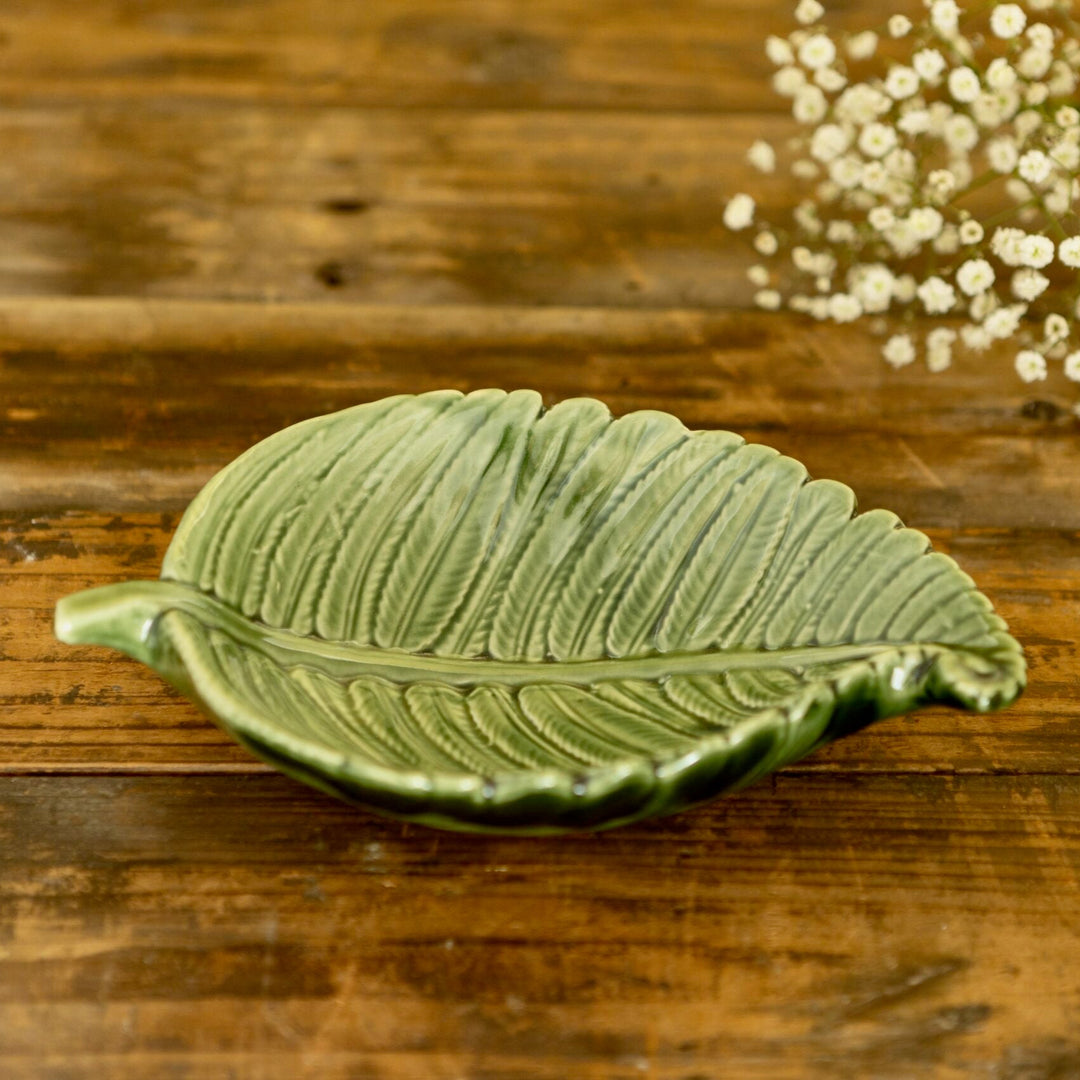 Green Fern Leaf Dish - Large
