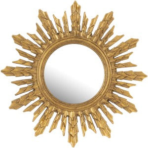 Golden Sunburst Wall Mirror