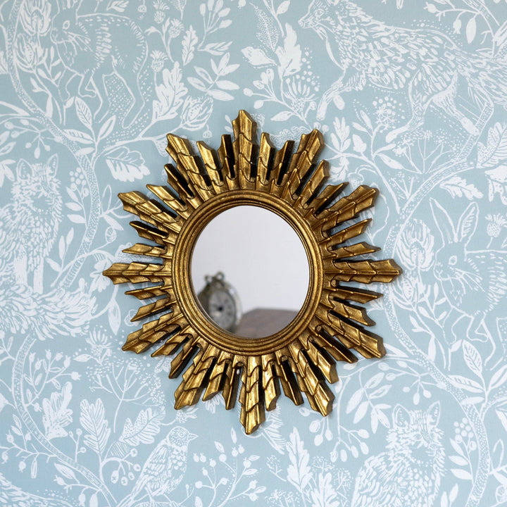 Golden Sunburst Wall Mirror