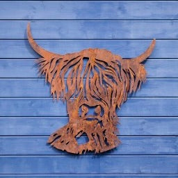 Rusty Highland Cow Wall Art - Large