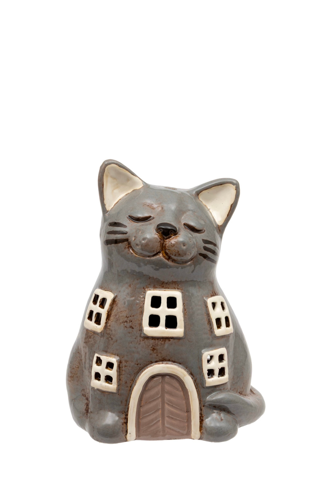 Cosy Cat Ceramic Candle Holder
