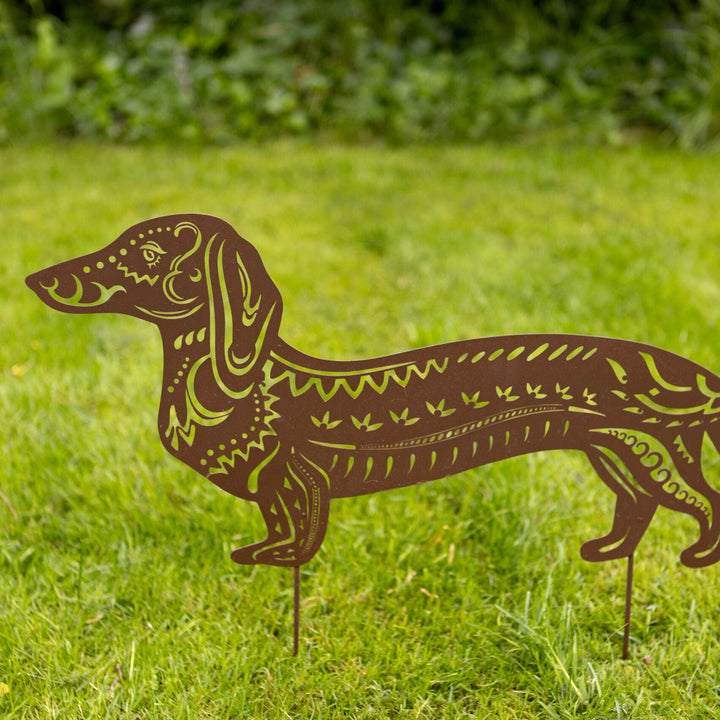 Rusty Dachshund on a Stake