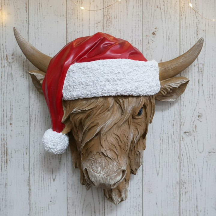 Highland Cow Christmas Wall Decoration