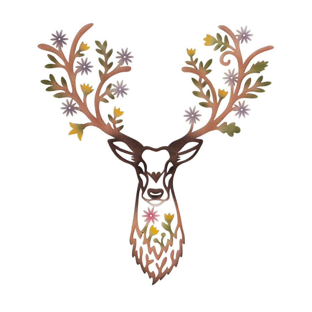 Floral Stag Wall Art - Large