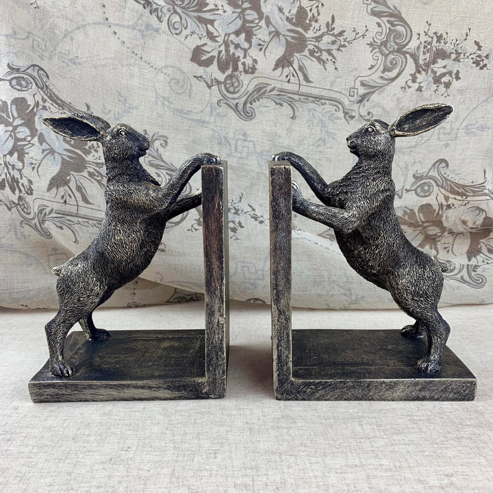 Boxing Hares Bookends Set of 2