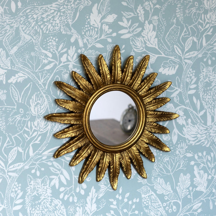 Golden Feather Wall Mirror