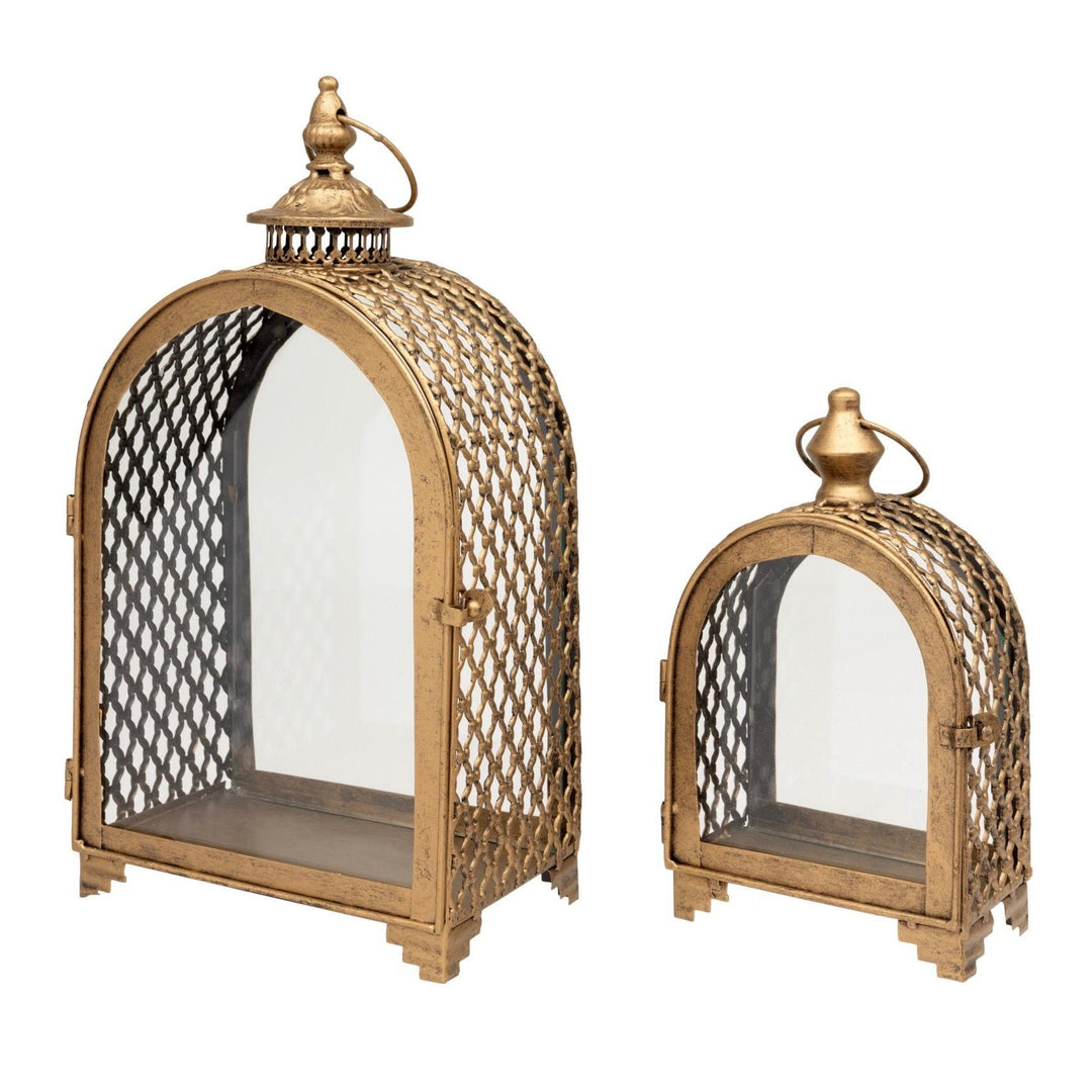 Arcus Antique Gold Lattice Lanterns