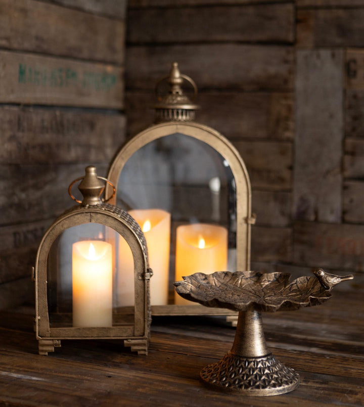 Arcus Antique Gold Lattice Lanterns