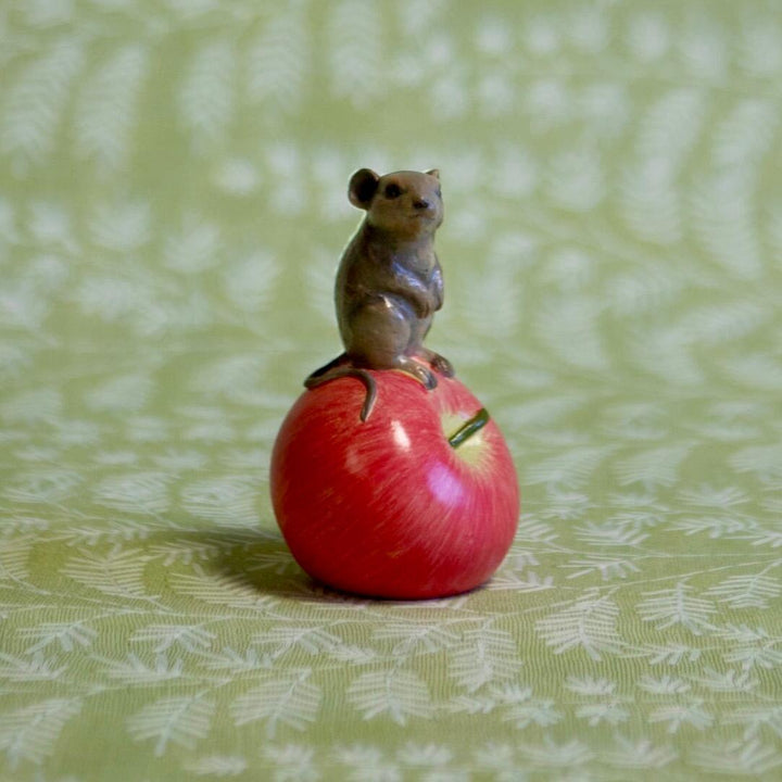 Country Mouse on Apple Ornament