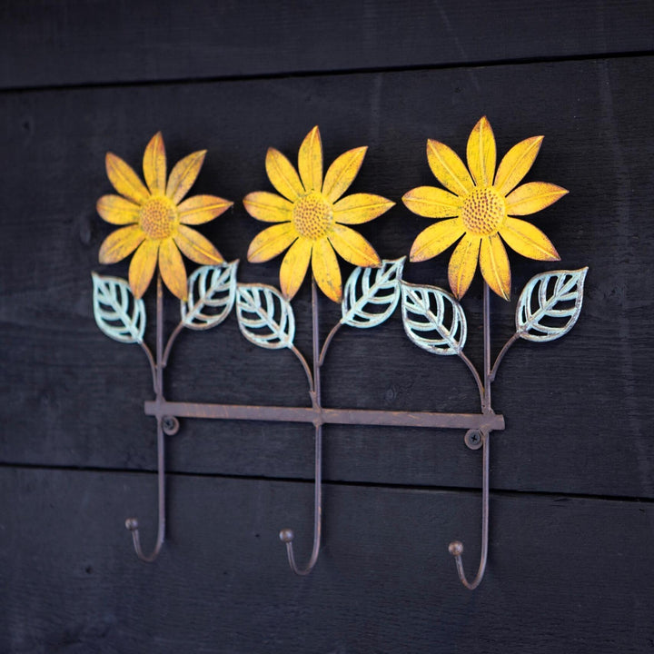 Sunflower Wall Hooks - 3 Hooks