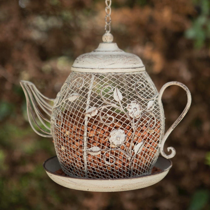Ornate Vintage Style Teapot Bird Feeder