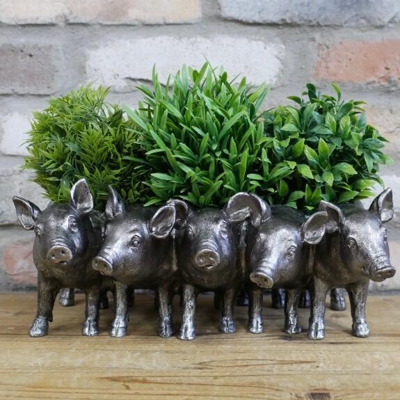 Silver Pigs Planter