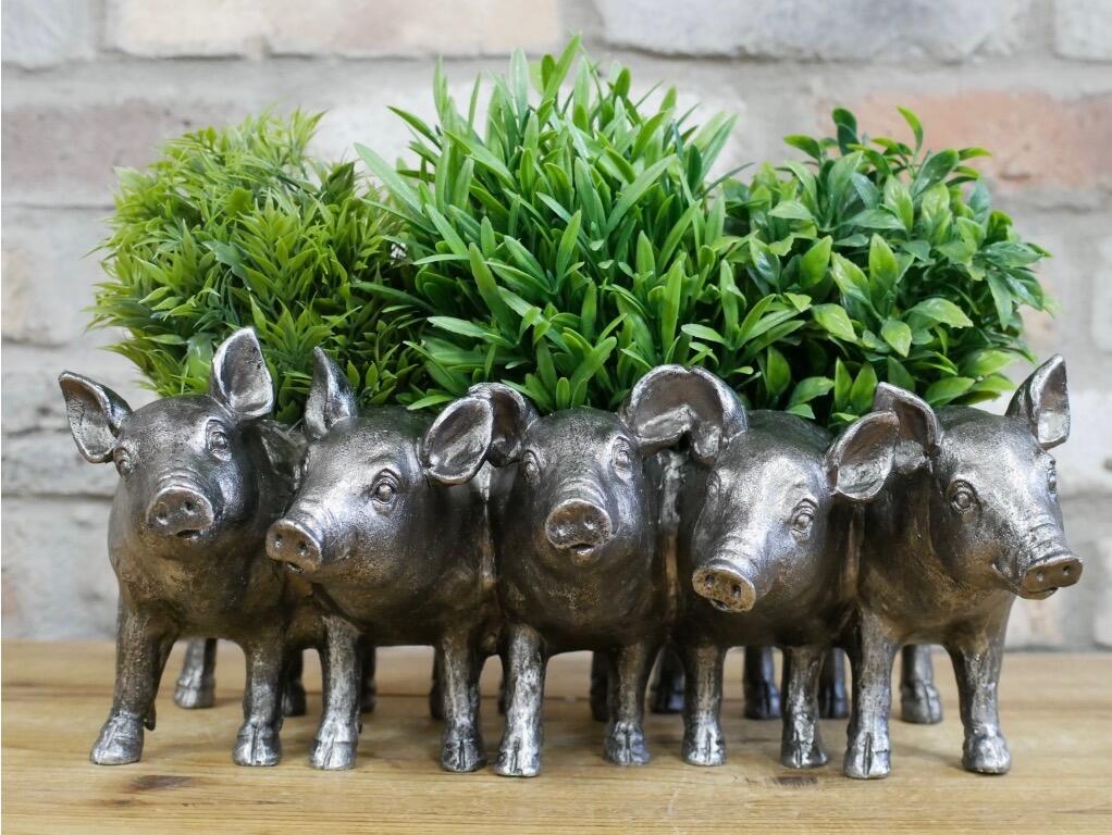 Silver Pigs Planter