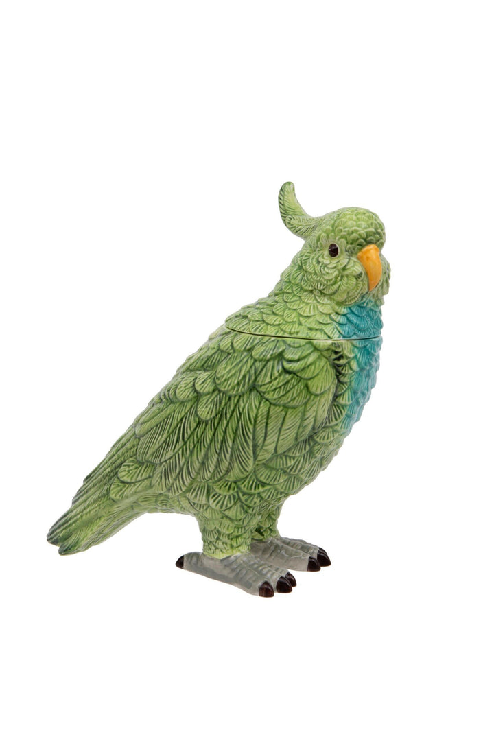 Colourful Parrot Cockatoo Ceramic Storage Jar
