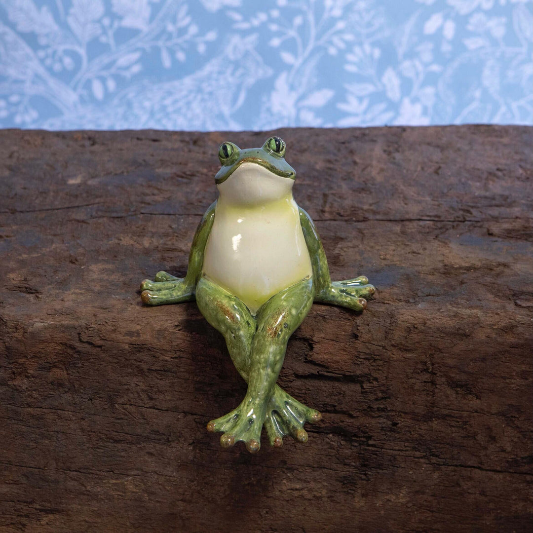Fabulous Frog Shelf Sitter Crossed Legs