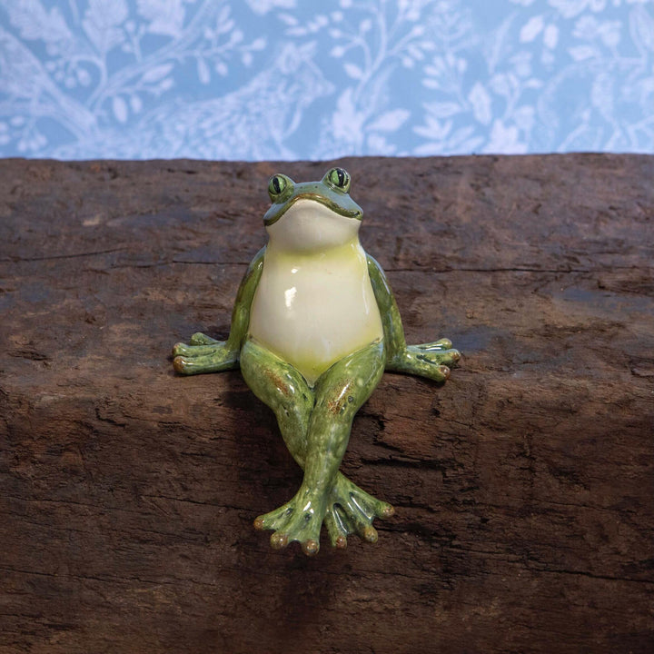 Fabulous Frog Shelf Sitter Crossed Legs