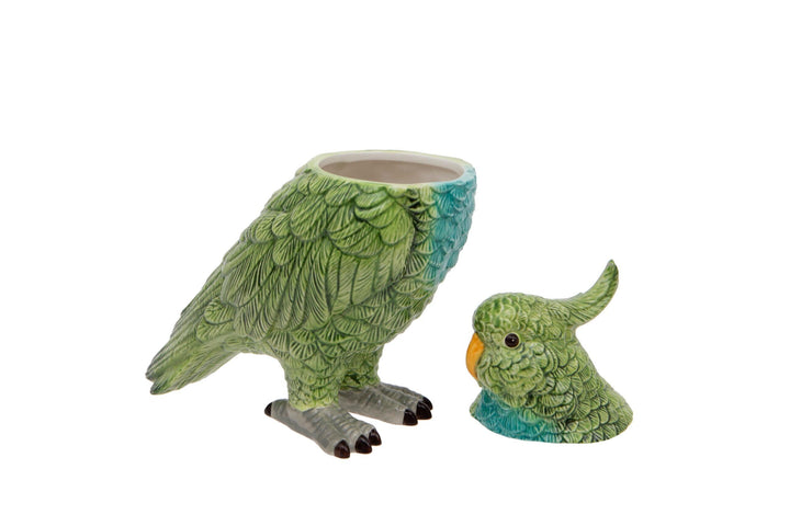 Colourful Parrot Cockatoo Ceramic Storage Jar