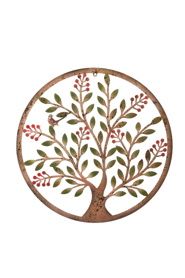 Large Berry Tree Metal Wall Plaque Rusty Wall Art