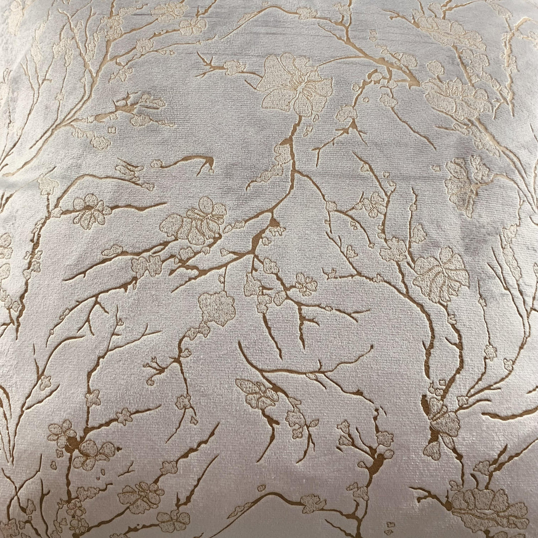 Blue/Gold Cherry Blossom Velvet Cushion Cover