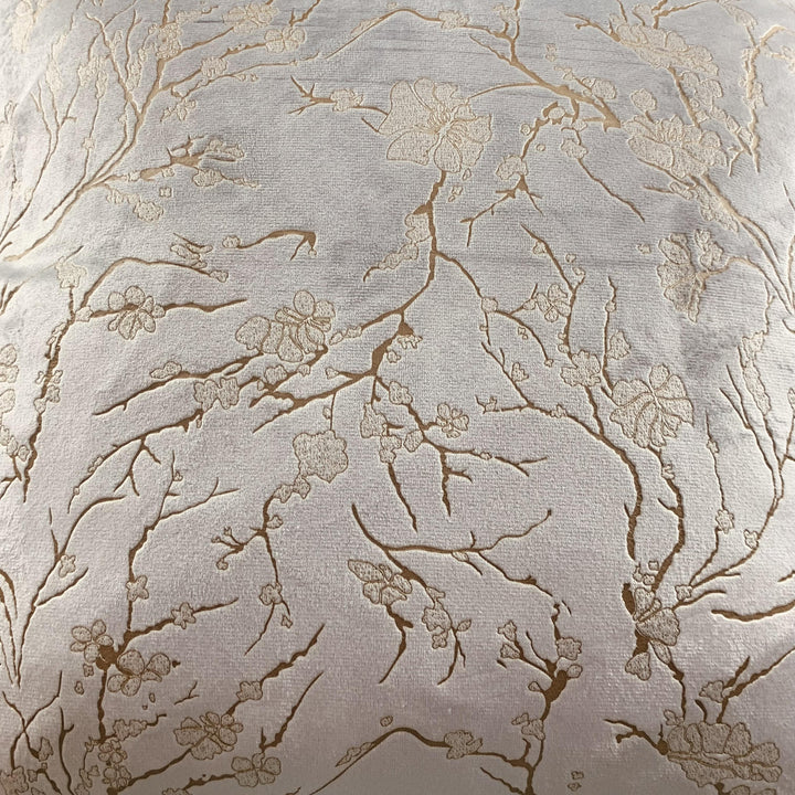 Blue/Gold Cherry Blossom Velvet Cushion Cover