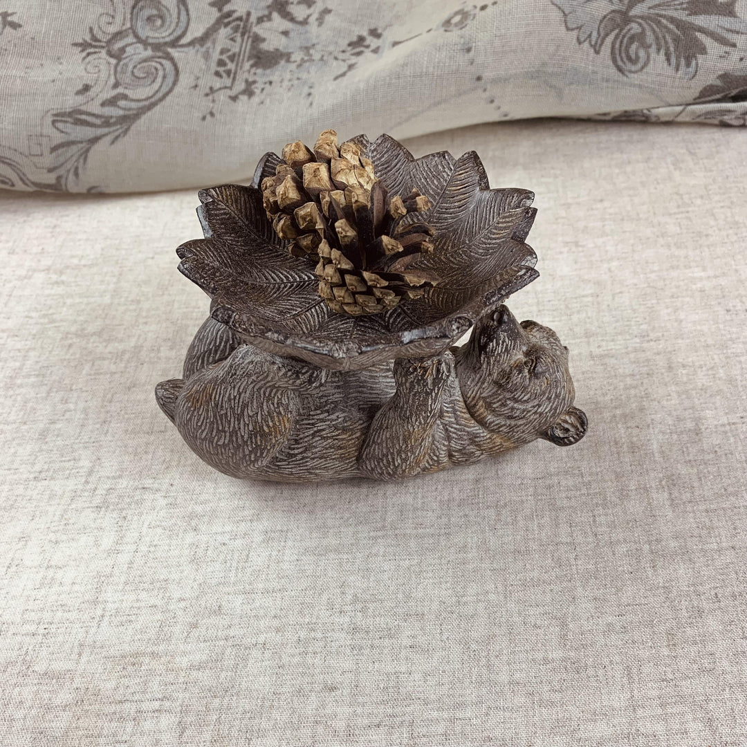 Bear on Back T-Light Holder Trinket Dish
