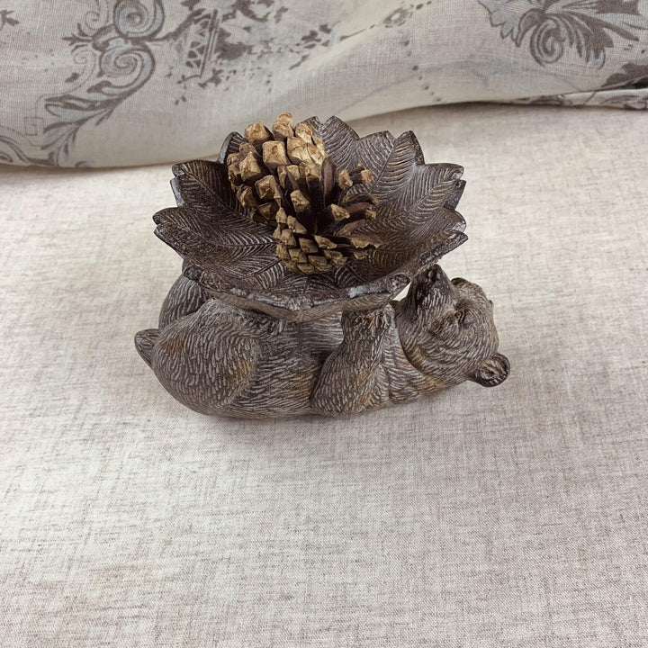 Bear on Back T-Light Holder Trinket Dish