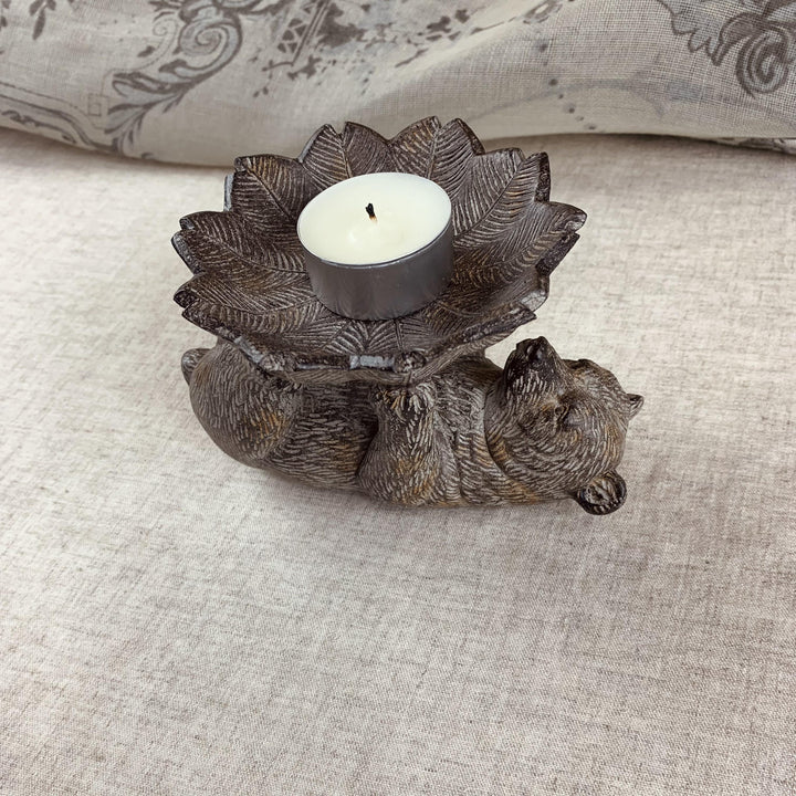 Bear on Back T-Light Holder Trinket Dish