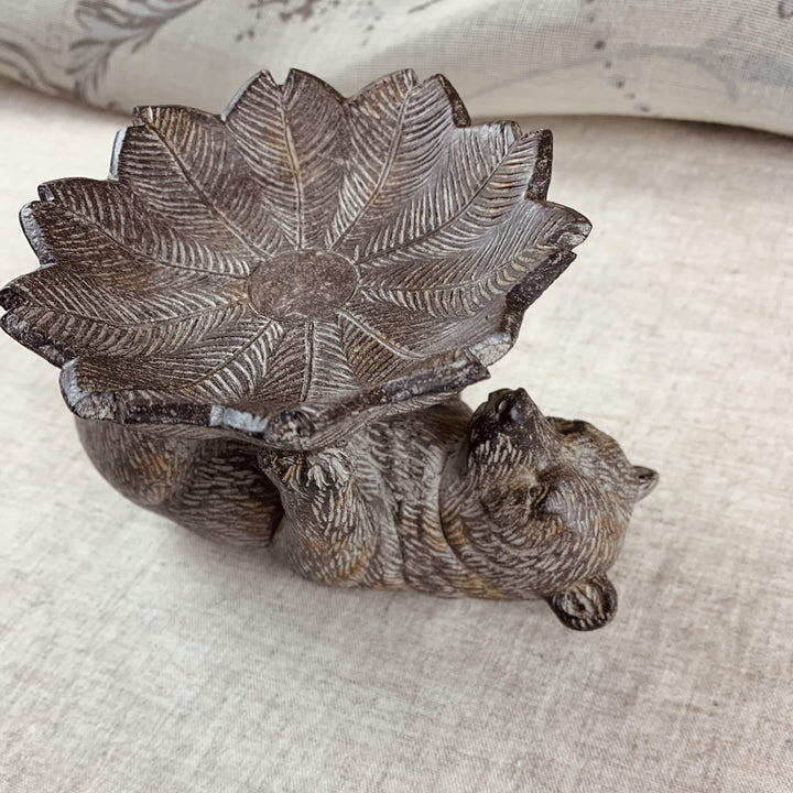 Bear on Back T-Light Holder Trinket Dish