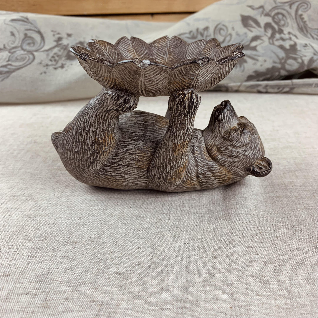Bear on Back T-Light Holder Trinket Dish