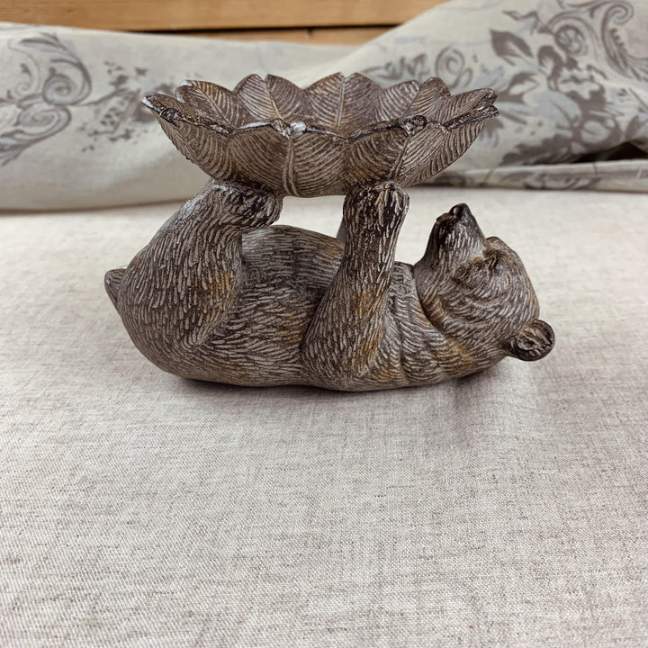 Bear on Back T-Light Holder Trinket Dish