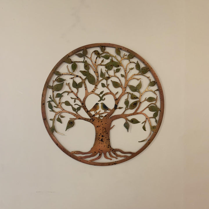Love Birds Large, Rusty Metal Green Wall Plaque