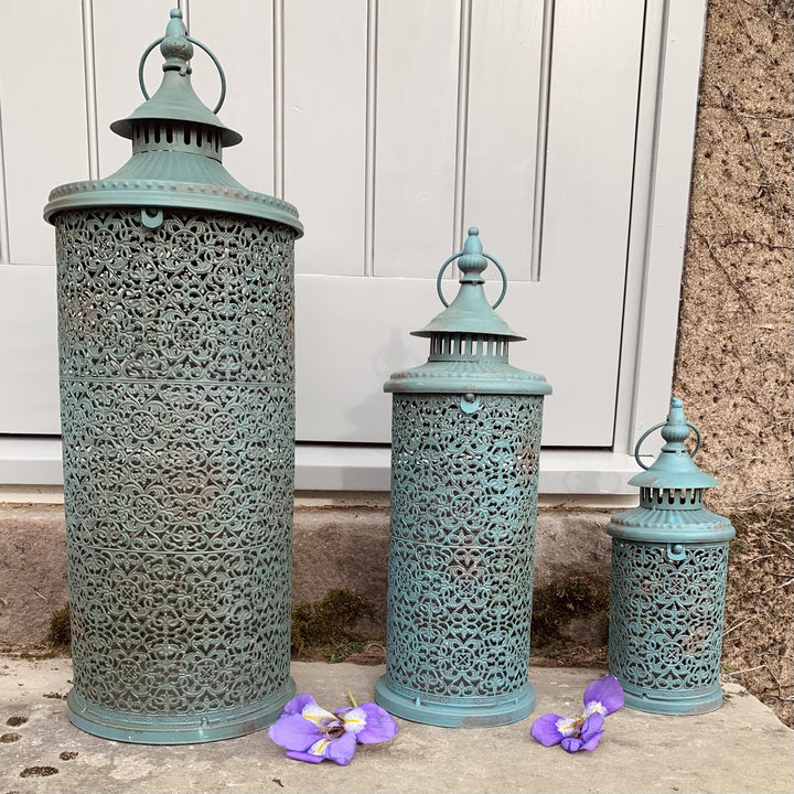 Angkor Lanterns  Rustic Teal Marrakesh Style