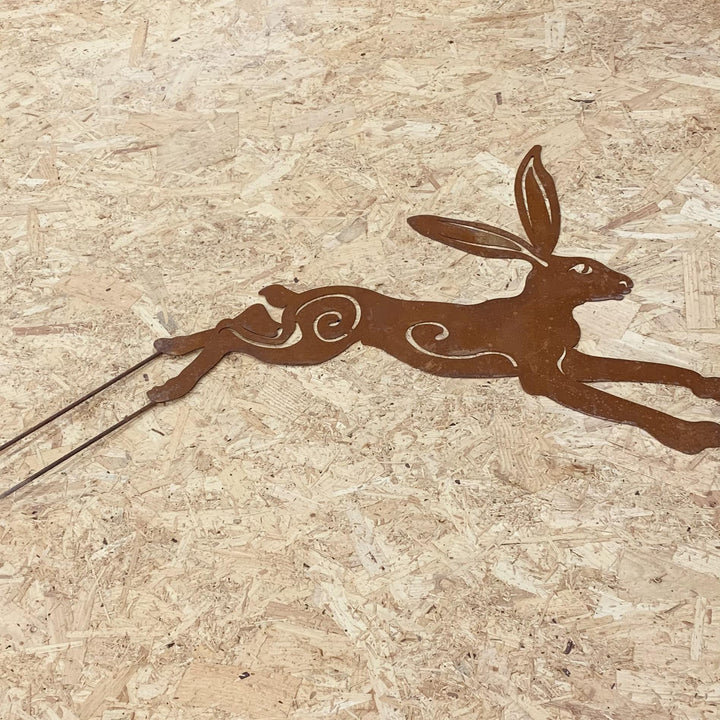 Leaping Hare Rusty Garden Decor