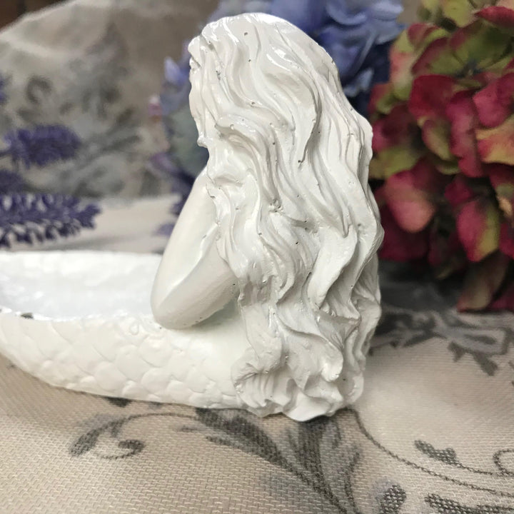 Mermaid Trinket Dish Antique White