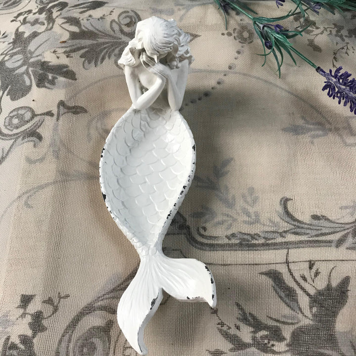 Mermaid Trinket Dish Antique White
