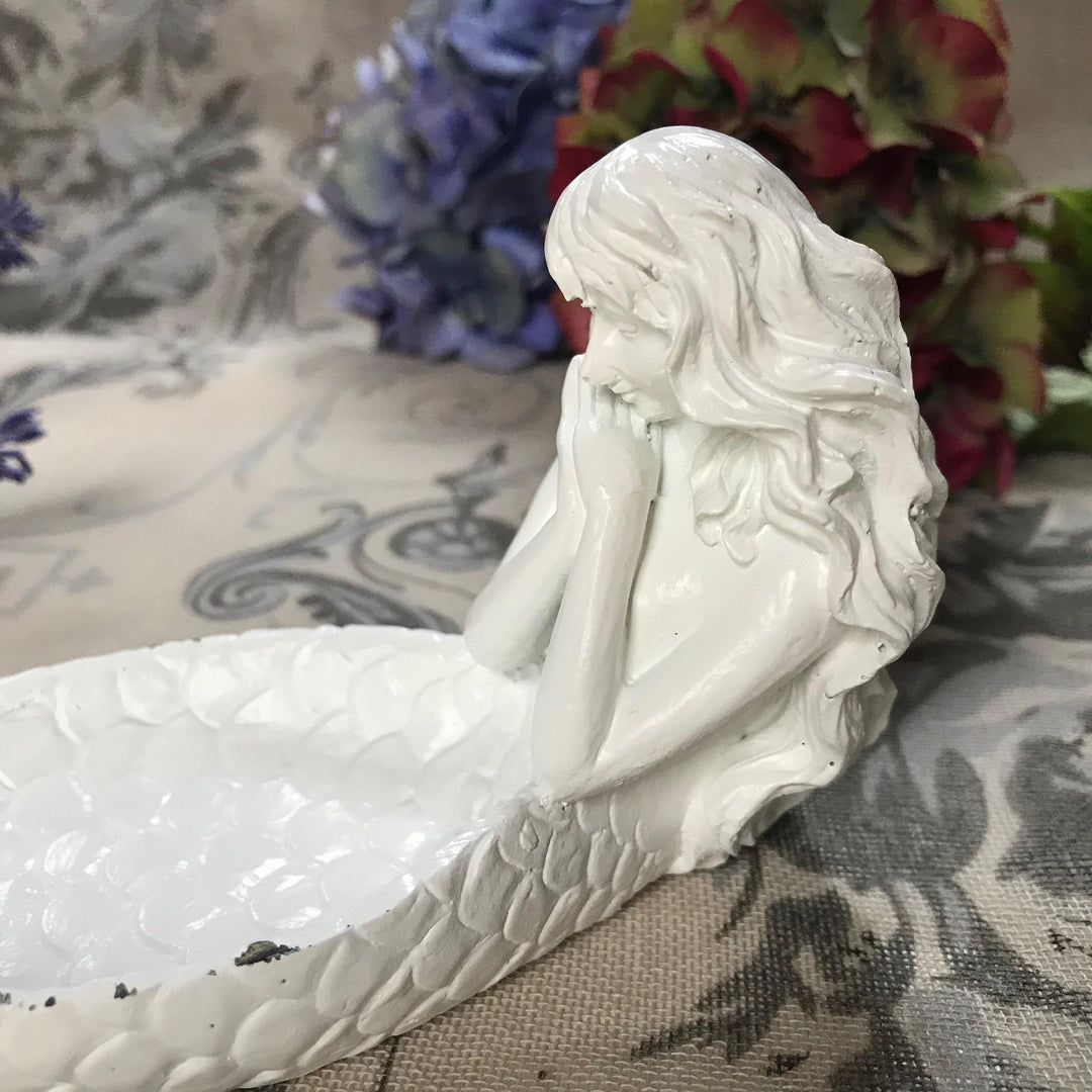 Mermaid Trinket Dish Antique White