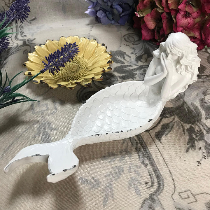 Mermaid Trinket Dish Antique White