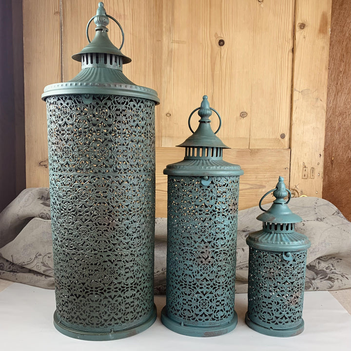 Angkor Lanterns  Rustic Teal Marrakesh Style