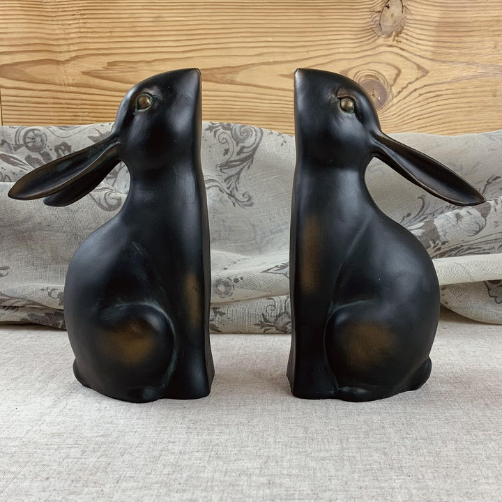 Bronzed Rabbit Bookends