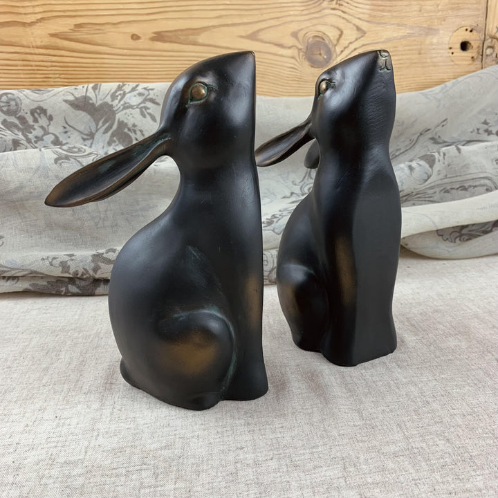 Bronzed Rabbit Bookends