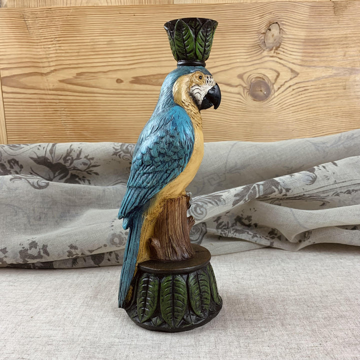 Hand-Finished Parrot Candleholder