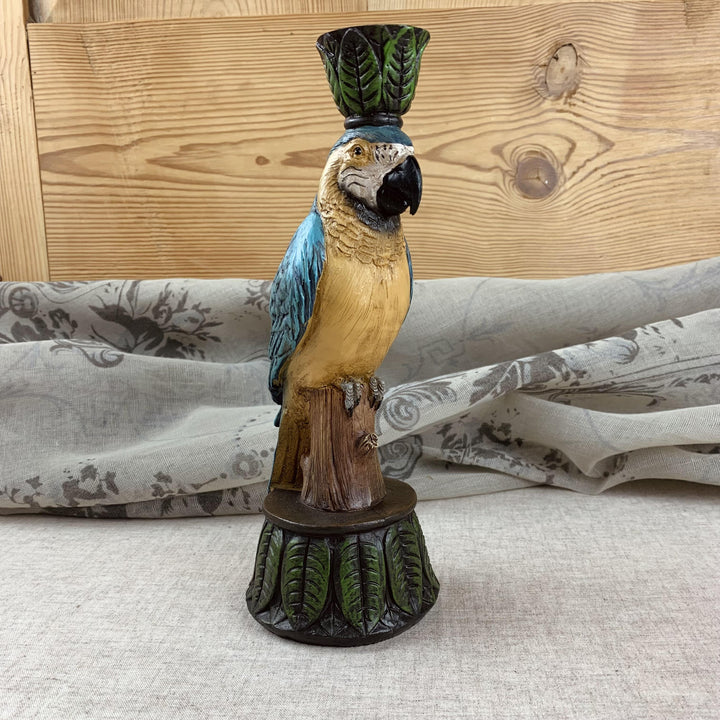 Hand-Finished Parrot Candleholder