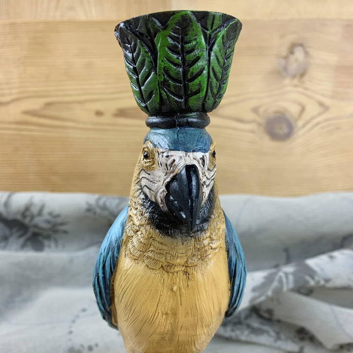 Hand-Finished Parrot Candleholder