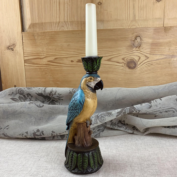 Hand-Finished Parrot Candleholder