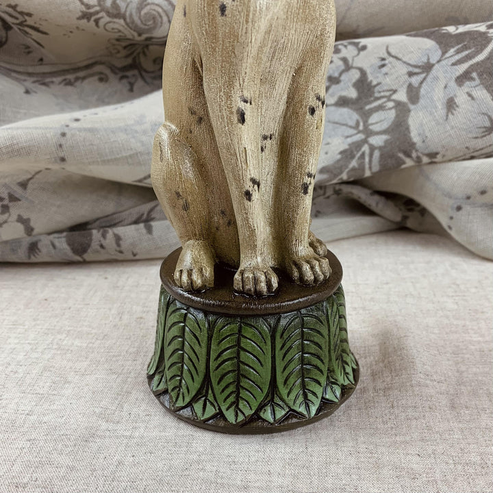 Hand-Finished Leopard Candlestick
