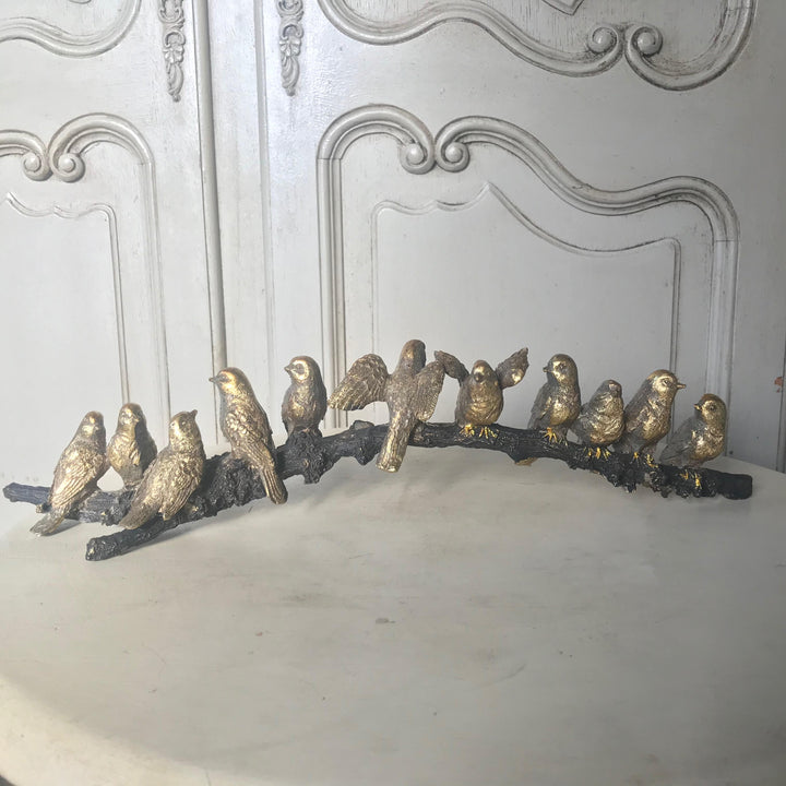 Golden Birds on a Branch Ornament